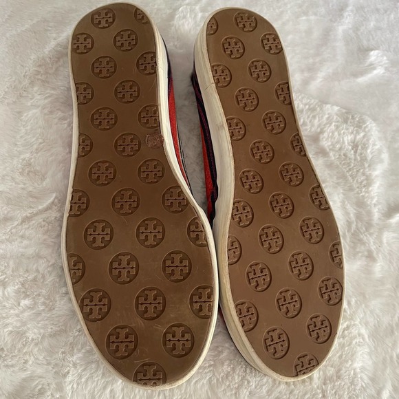 tory burch raymond striped canvas slip on sneakers size 8.5 - Picture 5 of 5